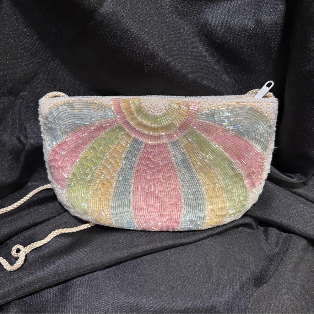 Colorful Beaded Clutch Bag